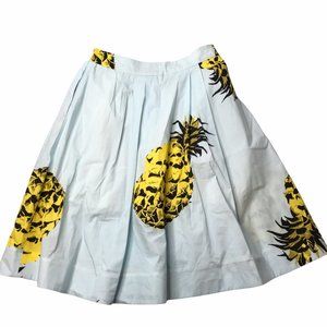 MSGM Skirt Designer Pleated Cotton Light Blue 38 M